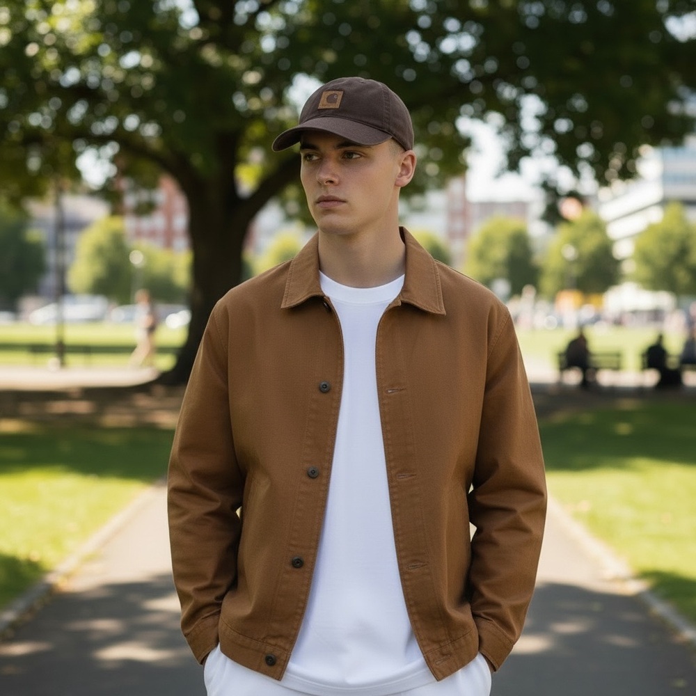 Carhartt Dark Maroon with Brown Logo Men’s Cap - Picture 2 of 8